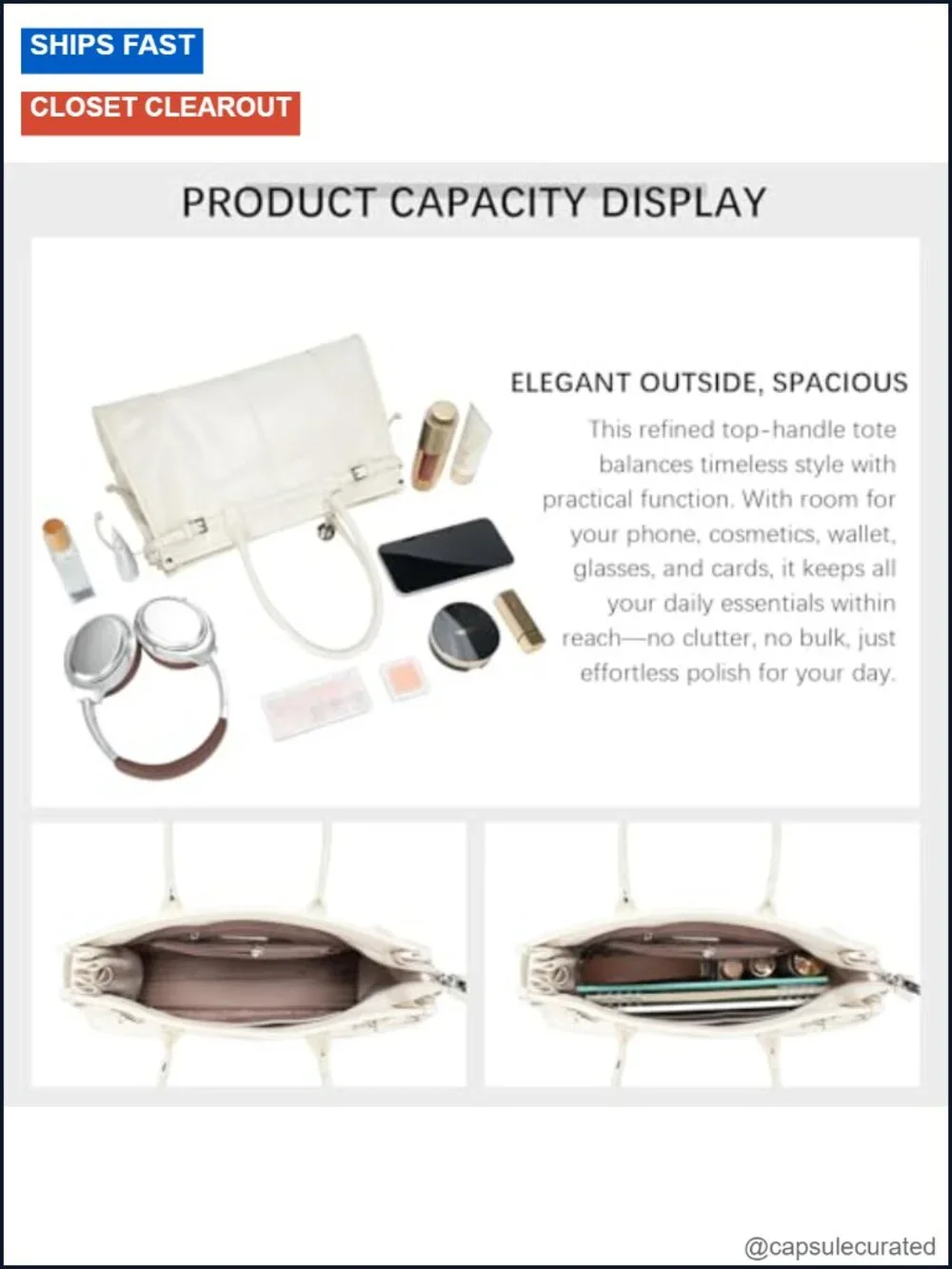 Vegan Leather Satchel Handbag with Adjustable Strap, Top Handle, Fits Tablet